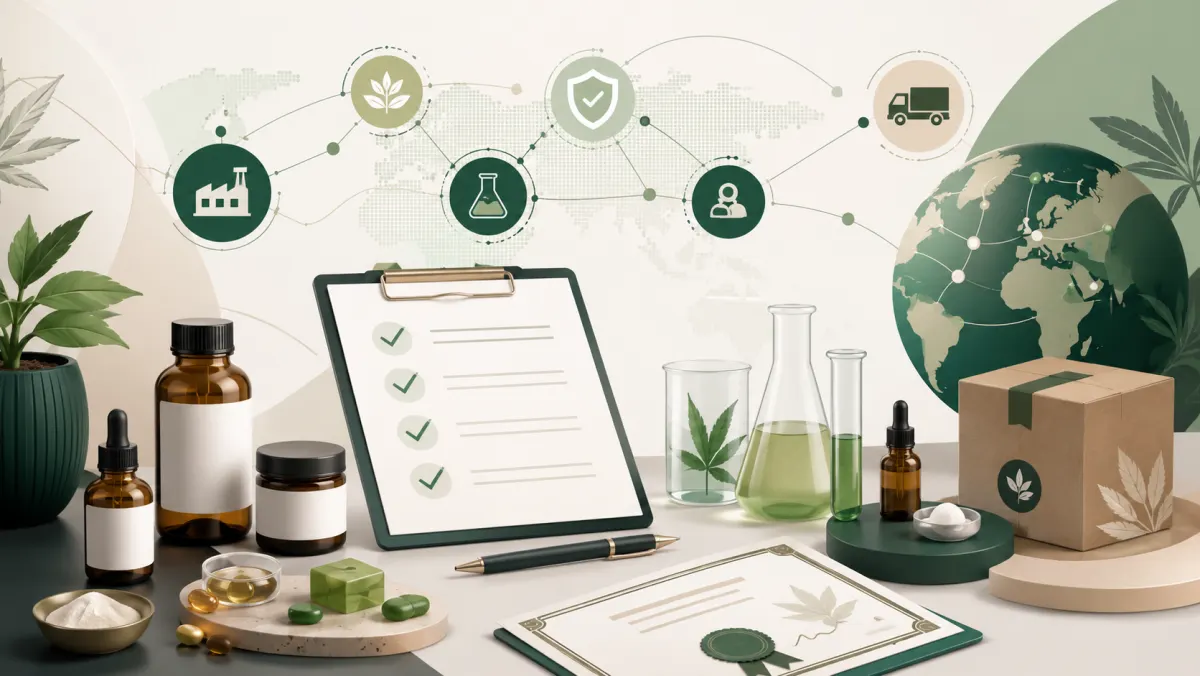 B2B procurement manager comparing documentation and supplier qualification criteria for wholesale cannabinoid sourcing.